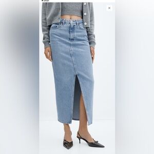 Mango Blue Denim Skirt